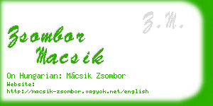 zsombor macsik business card