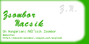 zsombor macsik business card